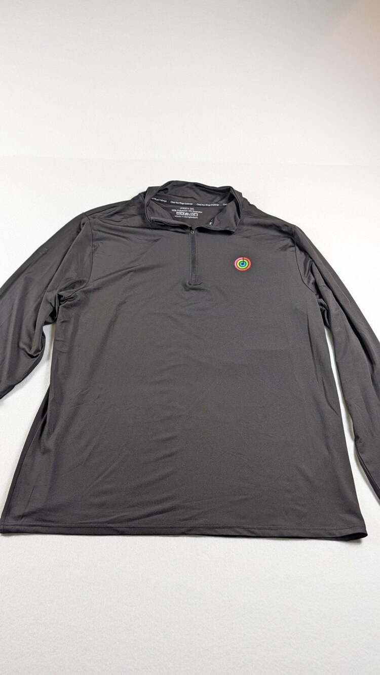 Apple Close Your Rings Challenge Unisex 3XL 1/4 Zip Pullover Sweatshirt Black